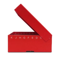 Alkali Scientific&nbsp;FlipTop&trade; Carboard Freezer Box with Attached Hinged Lid, 100-place, Red, 5/cs