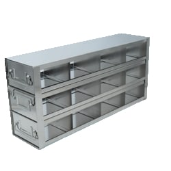 Alkali Scientific Stainless Steel Freezer Racks with Drawers, 4 x 3 Configuration, 12 Box Capacity, for 3