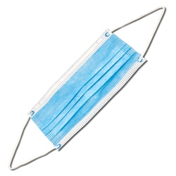 Alkali Scientific Earloop Face Mask, Blue, 3-ply, Spunbond Polypropylene,