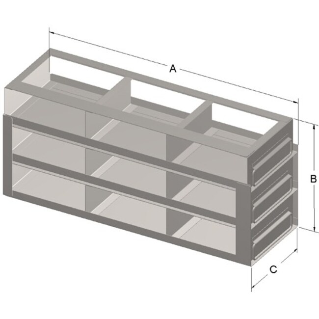 Alkali Scientific 3x3 Upright Drawer Rack for 2