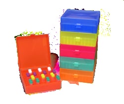 Alkali Scientific&nbsp;Tube Storage Box: Hinged Lid, Clear, 100 x 1.5mL, 5/pk