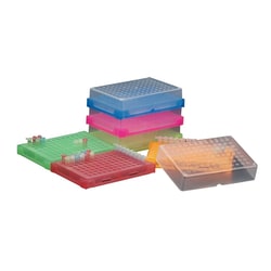 Alkali Scientific&nbsp;qPCR/PCR Tube Rack w Lid,  (BLUE) Fits 96 x 0.2mL Tubes, Strips or Plates, 5/pk