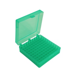Alkali Scientific Tube Storage Box: Hinged Lid, Green, 100 x 1.5mL, 5/pk,