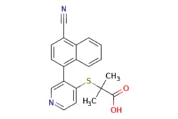 eMolecules​ Ambeed / 2-((3-(4-Cyanonaphthalen-1-yl)pyridin-4-yl)thio)-2-methylpropanoic
