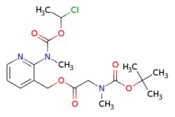 eMolecules​&nbsp;338990-31-1 | (2-(((1-Chloroethoxy)carbonyl)(methyl)amino)pyridin-3-yl)methyl 2-((tert-butoxycarbonyl)(methyl)amino)acetate | Ambeed | MFCD30184953 | 415.870 | C18H26ClN3O6 | 95.000 | CC(Cl)OC(=O)N(C)c1ncccc1COC(=O)CN(C)C(=O)OC(C)(C)C | 250mg | 524989345