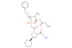 eMolecules​ Ambeed / Sodium (2S4S)-4-cyclohexyl-1-(2-((R)-((S)-2-methyl-1-(propionyloxy)propoxy)(4-phenylbutyl)phosphoryl)acetyl)pyrrolidine-2-carboxylate / 5mg / 704973261 / A213166 /  / 88889-14-9 / MFCD11850895 / 585.654 / C30H45NNaO7P