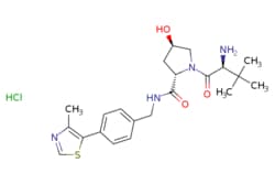 eMolecules​&nbsp;Ambeed / (2S4R)-1-((S)-2-Amino-33-dimethylbutanoyl)-4-hydroxy-N-(4-(4-methylthiazol-5-yl)benzyl)pyrrolidine-2-carboxamide hydrochloride / 1mg / 724427129 / A113059 /  / 1448189-80-7 / MFCD30502992 / 467.030 / C22H31ClN4O3S
