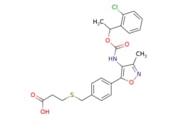 eMolecules​&nbsp;Ambeed / 3-((4-(4-(((1-(2-Chlorophenyl)ethoxy)carbonyl)amino)-3-methylisoxazol-5-yl)benzyl)thio)propanoic acid / 1mg / 491166782 / A114375 /  / 355025-24-0 / MFCD06798341 / 474.960 / C23H23ClN2O5S