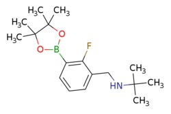 eMolecules​&nbsp;Ambeed / N-(2-Fluoro-3-(4455-tetramethyl-132-dioxaborolan-2-yl)benzyl)-2-methylpropan-2-amine / 250mg / 721299082 / A192135 /  / 1256360-52-7 / MFCD18087733 / 307.220 / C17H27BFNO2