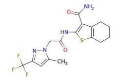 eMolecules​ 489408-02-8 | Ambeed | 2-(2-(5-Methyl-3-(trifluoromethyl)-1H-pyrazol-1-yl)acetamido)-4567-tetrahydrobenzo[b]thiophene-3-carboxamide