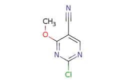 eMolecules​&nbsp;Pharmablock / 2-chloro-4-methoxy-pyrimidine-5-carbonitrile / 25mg / 788551657 / PBTFS97 / 0.000 / 1106295-93-5 / MFCD16250650 / 169.570 / C6H4ClN3O