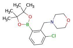 eMolecules​&nbsp;Ambeed / 4-(2-Chloro-6-(4455-tetramethyl-132-dioxaborolan-2-yl)benzyl)morpholine / 250mg / 721418694 / A565543 /  / 2096337-89-0 / MFCD20441908 / 337.650 / C17H25BClNO3