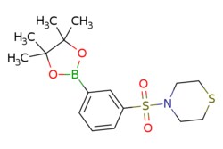 eMolecules​&nbsp;Ambeed / 4-((3-(4455-Tetramethyl-132-dioxaborolan-2-yl)phenyl)sulfonyl)thiomorpholine / 250mg / 716529815 / A859524 /  / 864754-37-0 / MFCD08706095 / 369.300 / C16H24BNO4S2