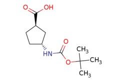 eMolecules​&nbsp;Pharmablock / (1R3R)-3-[(tert-butoxy)carbonyl]aminocyclopentane-1-carboxylic acid / 25mg / 586149861 / PBSQ8287 / 0.000 / 489446-85-7 / [null] / 229.276 / C11H19NO4