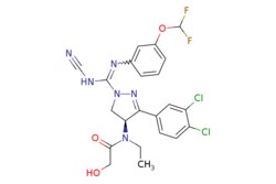 eMolecules​&nbsp;Ambeed / (S)-N-(1-(N-Cyano-N-(3-(difluoromethoxy)phenyl)carbamimidoyl)-3-(34-dichlorophenyl)-45-dihydro-1H-pyrazol-4-yl)-N-ethyl-2-hydroxyacetamide / 1mg / 525226496 / A580882 /  / 1906919-67-2 / [null] / 525.340 / C22H20Cl2F2N6O3
