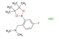 eMolecules​&nbsp;Ambeed / 1-(4-Fluoro-2-(4455-tetramethyl-132-dioxaborolan-2-yl)phenyl)-NN-dimethylmethanamine hydrochloride / 250mg / 718339433 / A375269 /  / 2096996-94-8 / MFCD20529511 / 315.620 / C15H24BClFNO2