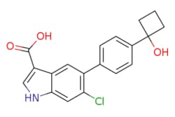 eMolecules​&nbsp;1467057-23-3 | Ambeed |  6-Chloro-5-(4-(1-hydroxycyclobutyl)phenyl)-1H-indole-3-carboxylic acid |  5mg | 552728241 | A421471 | MFCD29917835 | 341.79 |  C19H16ClNO3