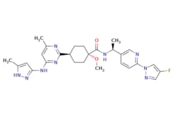 eMolecules​ 2097132-94-8 | Ambeed | cis-N-((S)-1-(6-(4-Fluoro-1H-pyrazol-1-yl)pyridin-3-yl)ethyl)-1-methoxy-4-(4-methyl-6-((5-methyl-1H-pyrazol-3-yl)amino)pyrimidin-2-yl)cyclohexanecarboxamide
