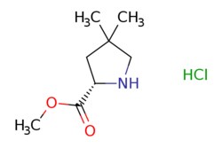 eMolecules Pharmablock / methyl (2S)-44-dimethylpyrrolidine-2-carboxylatehydrochloride / 25mg / 713708799 / PBAX776-1 / 0.000 / 1262400-68-9 / MFCD29920463 / 193.670 / C8H16ClNO2