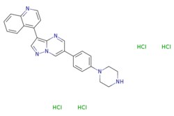 eMolecules​&nbsp;Medchem Express / LDN193189 (Tetrahydrochloride) / 5mg / 446260708 / HY-12071A /  / 2310134-98-4 / MFCD30207834 / 552.330 / C25H26Cl4N6
