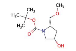 eMolecules​ Pharmablock / tert-butyl (2S4S)-4-hydroxy-2-(methoxymethyl)pyrrolidine-1-carboxylate / 25mg / 586152200 / PBXAA004 / 0.000 / 1207853-51-7 / MFCD28502679 / 231.292 / C11H21NO4