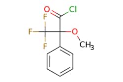 eMolecules​&nbsp;AstaTech / (R)-(-)--METHOXY--(TRIFLUOROMETHYL)PHENYLACETYL CHLORIDE (CA. 18% IN DICHLOROMETHANE CA. 1.0MOL/L) [FOR DETERMINATION OF THE OPTICAL PURITY OF ALCOHOLS AND AMINES] / 0.1g / 721428415 / T72425 / 98.000 / 39637-99-5 / MFCD00078209 / 252.620 / C10H8ClF3O2