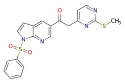 eMolecules​&nbsp;Broadpharm / 2-[2-(Methylthio)pyrimidin-4-yl]-1-[1-(phenylsulfonyl)-1H-pyrrolo[23-b]pyridin-5-yl]ethanone / 25mg / 311074407 / W-60388 /  / 1111638-52-8 / MFCD18157747 / 424.490 / C20H16N4O3S2