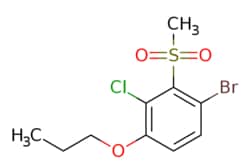 eMolecules​&nbsp;AOBChem USA / 1-Bromo-3-chloro-2-(methylsulfonyl)-4-propoxybenzene / 250mg / 726007202 / 76749 /  / 2901099-41-8 / [null] / 327.620 / C10H12BrClO3S