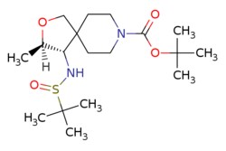 eMolecules​&nbsp;AstaTech / (3S4S)-TERT-BUTYL4-((R)-11-DIMETHYLETHYLSULFINAMIDO)-3-METHYL-2-OXA-8-AZASPIRO[4.5]DECANE-8-CARBOXYLATE / 0.1g / 771350313 / W15983 / 95.000 / 1801766-78-8 / [null] / 374.540 / C18H34N2O4S