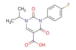 eMolecules​&nbsp;Pharmablock / 3-(4-fluorophenyl)-24-dioxo-1-(propan-2-yl)-1234-tetrahydropyrimidine-5-carboxylic acid / 25mg / 586145724 / PBLJ7981 / 0.000 / 1437323-26-6 / MFCD30802616 / 292.266 / C14H13FN2O4