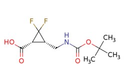 eMolecules​&nbsp;Pharmablock / cis-3-[(tert-butoxycarbonylamino)methyl]-22-difluoro-cyclopropanecarboxylic acid / 25mg / 788480175 / PBJZ547 / 0.000 / 2218437-05-7 / MFCD30726039 / 251.230 / C10H15F2NO4