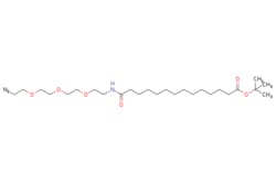 eMolecules​&nbsp;14-(Azide-PEG3-ethylcarbamoyl)tridecanoic-t-butyl ester | Broadpharm |514.708 | C26H50N4O6 | 0.000 | CC(C)(C)OC(=O)CCCCCCCCCCCCC(=O)NCCOCCOCCOCCN=[N+]=[N-] | 100mg | 784455381