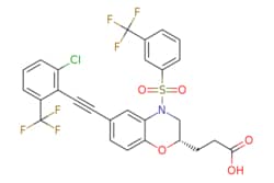 eMolecules​&nbsp;JW PharmLab LLC / (S)-3-[6-(2-Chloro-6-trifluoromethyl-phenylethynyl)-4-(3-trifluoromethyl-benzenesulfonyl)-34-dihydro-2H-benzo[14]oxazin-2-yl]-propionic acid / 10mg / 746319009 / 99R0098 / 96.000 /  / [null] / 617.940 / C27H18ClF6NO5S