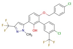 eMolecules​&nbsp;2289691-01-4 | MYCI975 | AstaTech561.310 | C25H16Cl2F6N2O2 | 95.000 | Cn1nc(cc1-c1ccc(OCc2ccc(Cl)cc2)c(c1O)-c1ccc(Cl)c(c1)C(F)(F)F)C(F)(F)F | 0.1g | 722710273