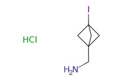 eMolecules​&nbsp;JW PharmLab LLC / C-(3-Iodo-bicyclo[1.1.1]pent-1-yl)-methylamine hydrochloride / 50mg / 705609012 / 20R2439S / 96.000 / 2418673-39-7 / [null] / 259.520 / C6H11ClIN