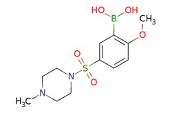 eMolecules​&nbsp;1704080-61-4 | (2-METHOXY-5-((4-METHYLPIPERAZIN-1-YL)SULFONYL)PHENYL)BORONIC ACID | AstaTech | MFCD28400411 | 314.160 | C12H19BN2O5S | 95.000 | COc1ccc(cc1B(O)O)S(=O)(=O)N1CCN(C)CC1 | 0.1g | 632822156