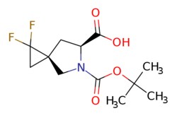 eMolecules​&nbsp;AstaTech / (3R6S)-5-[(TERT-BUTOXY)CARBONYL]-11-DIFLUORO-5-AZASPIRO[2.4]HEPTANE-6-CARBOXYLIC ACID / 0.1g / 573027381 / P17777 / 95.000 / 1430105-52-4 / MFCD28556951 / 277.268 / C12H17F2NO4