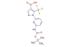 eMolecules​&nbsp;Synthonix / 1-(6-((tert-butoxycarbonyl)amino)pyridin-2-yl)-5-(trifluoromethyl)-1H-pyrazole-4-carboxylic acid / 50mg / 794076364 / AC80959 /  / 2230279-67-9 / [null] / 372.304 / C15H15F3N4O4