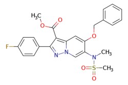 eMolecules​&nbsp;Synthonix / methyl 5-(benzyloxy)-2-(4-fluorophenyl)-6-(N-methylmethylsulfonamido)pyrazolo[15-a]pyridine-3-carboxylate / 100mg / 794076099 / AC80873 /  / 1621705-62-1 / [null] / 483.510 / C24H22FN3O5S