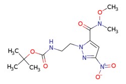 eMolecules​&nbsp;Synthonix / tert-butyl (2-(5-(methoxy(methyl)carbamoyl)-3-nitro-1H-pyrazol-1-yl)ethyl)carbamate / 100mg / 794076011 / AC80845 /  / 2458104-99-7 / [null] / 343.340 / C13H21N5O6