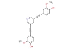 eMolecules​&nbsp;Synthonix / 44-(pyridine-35-diylbis(ethyne-21-diyl))bis(2-methoxyphenol) / 100mg / 794075869 / AC80798 /  / 742108-76-5 / [null] / 371.392 / C23H17NO4