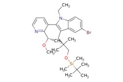 eMolecules​&nbsp;Synthonix / (S)-5-bromo-3-(3-((tert-butyldimethylsilyl)oxy)-22-dimethylpropyl)-1-ethyl-2-(2-(1-methoxyethyl)pyridin-3-yl)-1H-indole / 50mg / 794075806 / AC80776 /  / 2865162-02-1 / [null] / 559.664 / C29H43BrN2O2Si