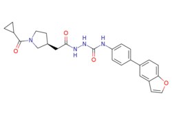 eMolecules​ Synthonix / (S)-N-(4-(benzofuran-5-yl)phenyl)-2-(2-(1-(cyclopropanecarbonyl)pyrrolidin-3-yl)acetyl)hydrazine-1-carboxamide