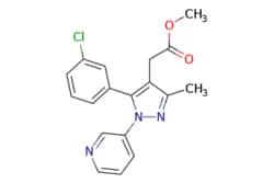 eMolecules​&nbsp;Synthonix / methyl 2-[5-(3-chlorophenyl)-3-methyl-1-(pyridin-3-yl)pyrazol-4-yl]acetate / 10mg / 786491179 / AC80100 /  / 1035170-09-2 / [null] / 341.800 / C18H16ClN3O2