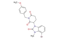 eMolecules​&nbsp;Synthonix / 3-(4-bromo-3-methyl-2-oxo-23-dihydro-1H-benzo[d]imidazol-1-yl)-1-(4-methoxybenzyl)piperidine-26-dione / 2mg / 786490969 / AC80047 /  / 2357109-91-0 / [null] / 458.312 / C21H20BrN3O4
