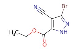eMolecules​&nbsp;JW PharmLab LLC / 5-Bromo-4-cyano-2H-pyrazole-3-carboxylic acid ethyl ester / 50mg / 718379359 / 68R0764 / 96.000 / 1858207-16-5 / [null] / 244.048 / C7H6BrN3O2