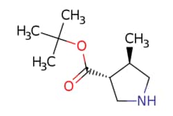 eMolecules​&nbsp;2580098-54-8 | (3R,4R)-4-Methyl-pyrrolidine-3-carboxylic acid tert-butyl ester | J&W PharmLab LLC185.267 | C10H19NO2 | 96.000 | C[C@H]1CNC[C@@H]1C(=O)OC(C)(C)C | 100mg | 586133429