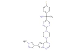 eMolecules​ 1703793-34-3 | Ambeed | (S)-1-(4-Fluorophenyl)-1-(2-(4-(6-(1-methyl-1H-pyrazol-4-yl)pyrrolo[21-f][124]triazin-4-yl)piperazin-1-yl)pyrimidin-5-yl)ethan-1-amine