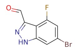 eMolecules​&nbsp;Pharmablock / 6-bromo-4-fluoro-1H-indazole-3-carbaldehyde / 25mg / 551298002 / PBWZ034 / 0.000 / 885520-72-9 / MFCD07781554 / 243.035 / C8H4BrFN2O