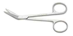 World Precision Instrument&nbsp;Iris Scissors, 11.5cm, Angled, Serrated